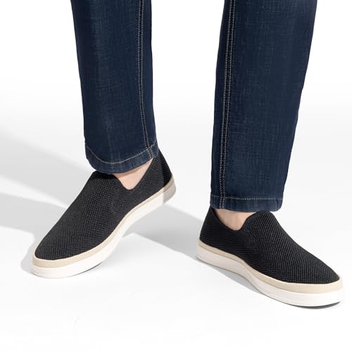 Bruno Marc Men's Loafers Knit Breathable Slip-on Casual Shoes, Black, Size 8, SBLS2409M