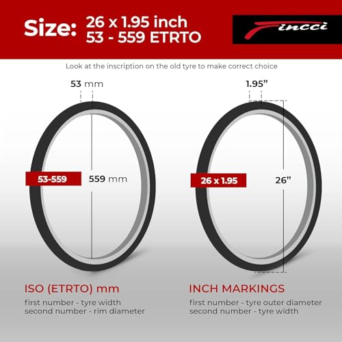Fincci Pair 26×1.95 Bike Tire – Enduro 26 inch Bike Tires