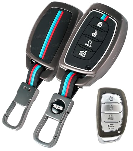 Image of Coll of Fest Premium Metal Silicon Key Cover Compatible with Hyundai Creta EV | Alcazar EV | Hyundai Alcazar | Hyundai Creta EV | Glow in the Dark