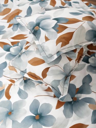 Image of ROSARAHOME 180 TC Microfiber Flat Queen Size Double Bed Bedsheet with 2 Pillow Cover| Bedsheet:240cmx225cm Pillow Covers:45cmx70cm,Floral Multicolor