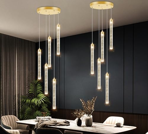 Image of Mini Chandelier Modern Pendant Lights LED Bubble Crystal Kitchen Island Light Fixtures Gold Mini Pendant Lighting for Kitchen Island Dining Room Bedroom Bar Dimmable Ceiling Hanging Lights 2700K 6000K