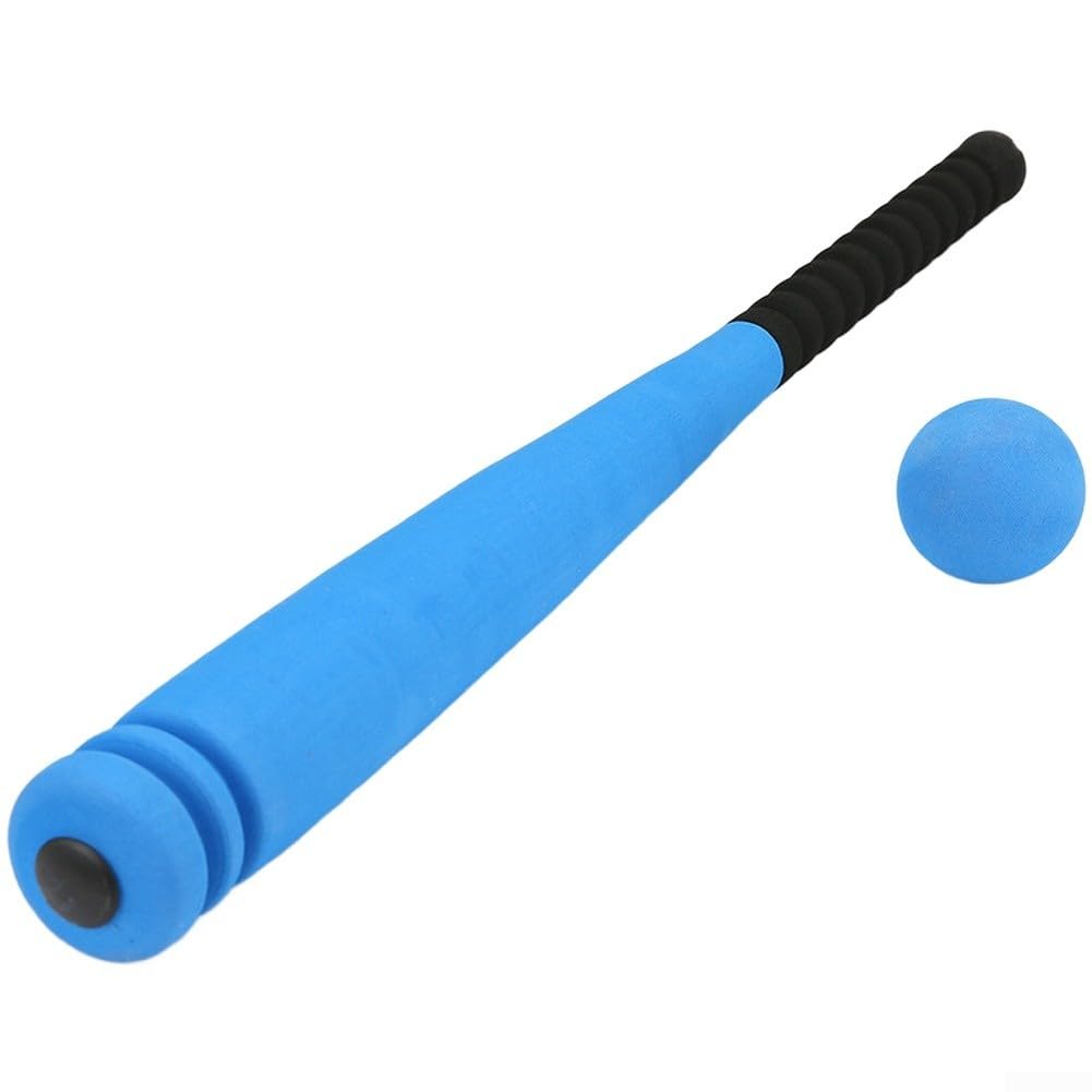 Accarugty Soft Baseball Bat Childrens Soft Foam Baseball Bat With Ball Safe EVA Sponge Core For Beginner Practice Lightweight Non-Slip Grip For Indoor Outdoor Play(blue)