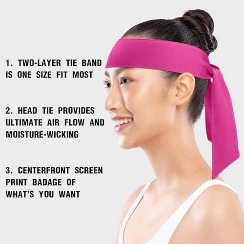 Image of ONUPGO 18Pcs Head Ties for Men Women, Adjustable Headbands Sports Sweatband Ninja Ties Head Band, Sweat Wicking Workout Headband for Sports, Running, Tennis, Yoga, Soccer, Karate