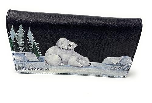 Shag Wear Polar Bear Scene Large Animal Wallet for Women and Teen Girls Vegan Faux Leather 7" Black3
