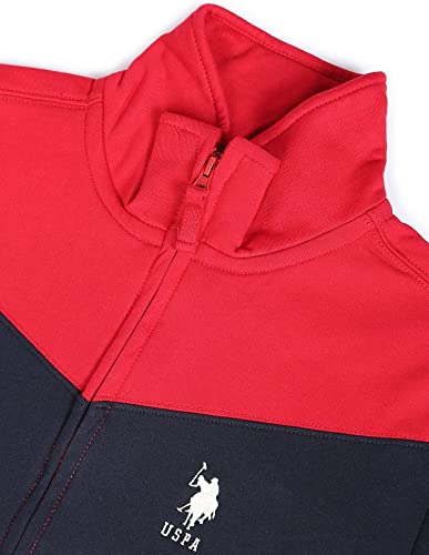 Image of U.S. POLO ASSN. Men Cotton High Neck Colour Block Standard Length Jacket
