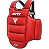 RDX Boxing Chest Guard Reversible, Kickboxing MMA Muay Thai Body Protector, Sparring Training Punching, Adjustable Shield, Martial Arts Upper Belly Rib Pad, Taekwondo Vest (Red, L/XL)