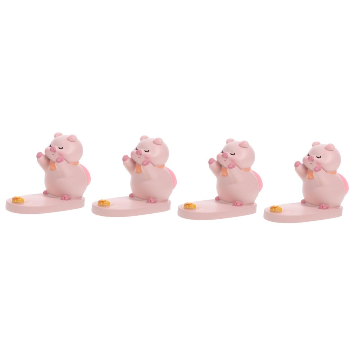 Mikikit 4 Pezzi Adorabile Supporto Per Telefono Da Tavolo in Resina A Forma Di Maiale Supporto Universale Per Telefono Cellulare Supporto Per Scrivania