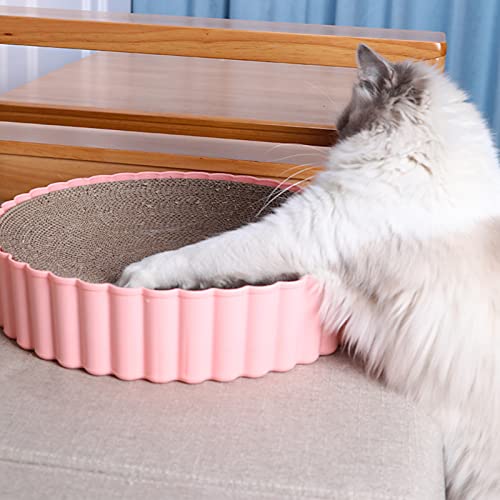 Asdf586Io Cat Scratcher Cardboard For Scratch Play Perch, Cat Scratch Pad Round Wear-Assistant Corrugated Paper Claw Training Blanket - White L #TOP6
