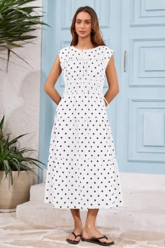 Image of calbatic Women Pleated Ruched Tiered Maxi Dress Sleeveless Patchwork Ruffle Hem A Line Flowy Summer Elegant Long Dress