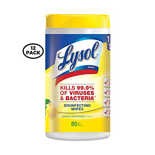 Lysol Disinfecting Wipes, Lemon and Lime Blossom, 80 Count (Pack of 12)
