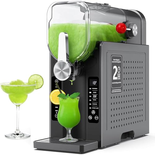 Slush-Maschine für Zuhause, Softeismaschine, 250-ml-Slush-Maschine mit 6 voreingestellten Programmen, Gefrorener Getränkebereiter für Slush, Margaritas, Smoothies, Frappés, Milchshakes und mehr