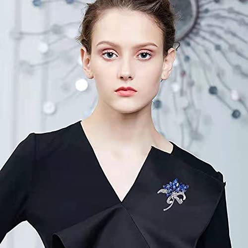 Image of Lavender flower brooch crystal rhinestone tulip brooch elegant accessories jewelry women brooches and pins fashion jewelry wedding flowers lapel pin