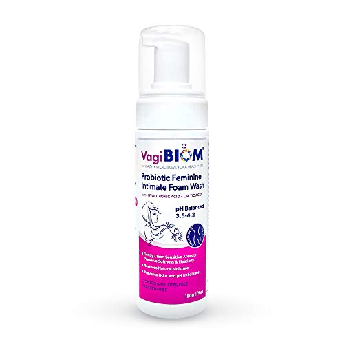 Biom Probiotic Vaginal moisturizing Foam Wash and Odor Control: First-in-Class All Natural 100% Natural Vegan Vaginal Foam. Controls Dryness, Maintain Optimal pH, and relieves Feminine discomfort