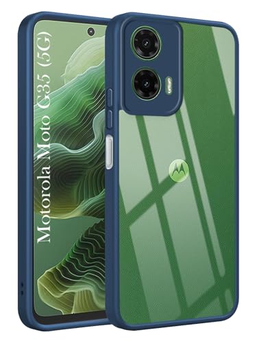Image of Jkobi Ultra-Hybrid Back Cover Case for Motorola Moto G35 5G (Lifetime Anti Yellow | Anti Scratch | Crystal Clear Shockproof)
