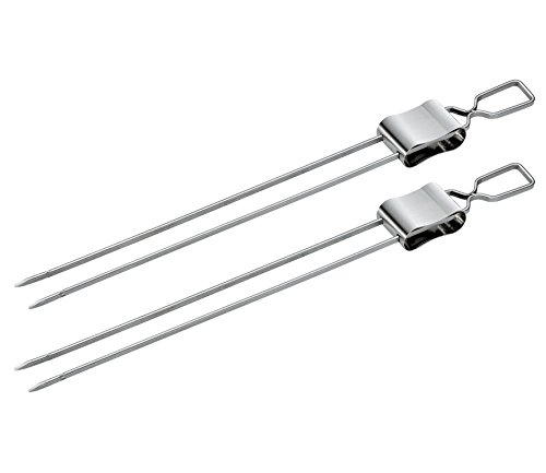 Küchenprofi 1066482802 Doppelspieße, 2er Set, Edelstahl, silber, 1,8 x 10 x 38 cm