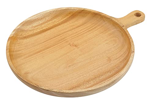 Captain Stag UP-2679 Wooden Tableware, Tableware, Curry Plate, Plate with Handle, 9.8 inches (25 cm), Wood Breath