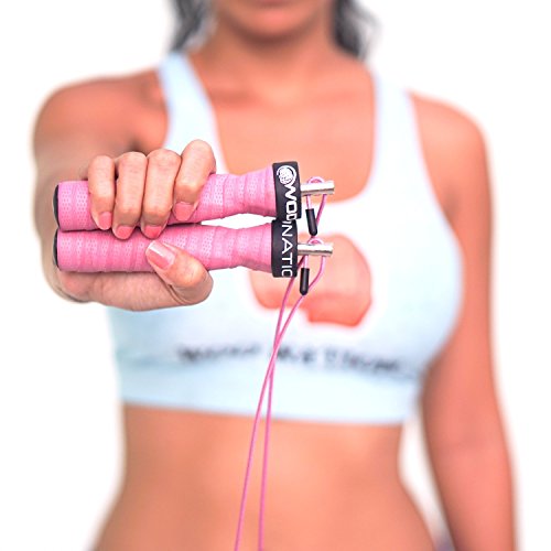 WOD-Nation-Attack-Speed-Jump-Rope-Adjustable-Jumping-Ropes-Unique-Two-Cable-Skipping-Workout-System-One-Thick-and-One-Light-11-Foot-Cable-Perfect-for-Double-Unders-Men-and-Women