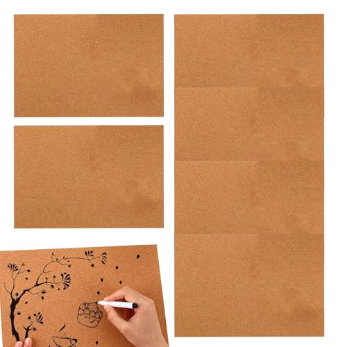 Tablero De Corcho,6 Piezas Extraíble Moderno Rectangular | Tablón de Anuncios de Corcho para Exhibir Fotos,Para Exposición Fotos Colaje Planificación Organización Escritorio Dormitorio