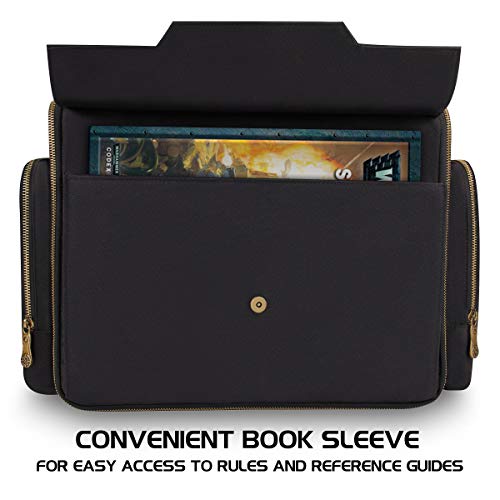 Image of ENHANCE Portable Miniature Figure Storage & Carrying Case - 4 Foam Layers fits 108 Infantry Minis & Pick & Pluck for Large Figures - Book Sleeve & 2 Accessory Pockets for Measuring Tape, Dice & More