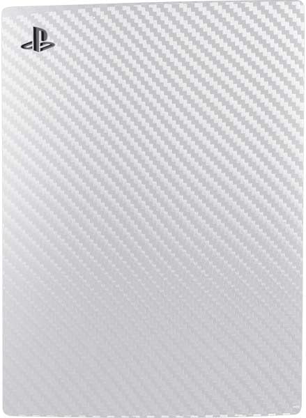 Skinit Decal Gaming Skin Compatible with PS5 Digital Edition Console - White Carbon Fiber Specialty Texture Material Design