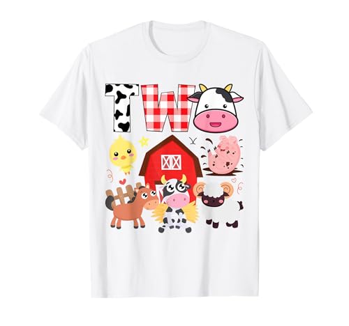 Fiesta de cumpleaños con temática de granja de dos años Camiseta