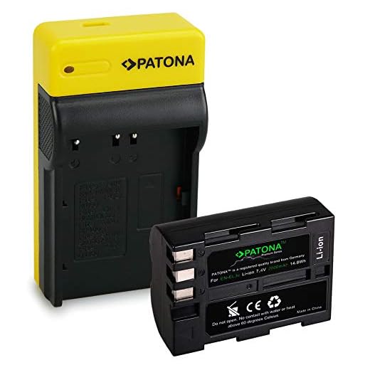 PATONA Premium batteri EN-EL3E med smal laddare kompatibel med Nikon D5000, D3000, D700, D200, D100