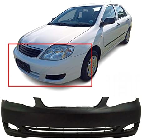 FitParts Compatible with Front Bumper Cover 2005-2008 Toyota Corolla CE LE Sedan 05-08. New, Primed and Ready for Paint. with Fog Light Holes. TO1000297 521190Z938 2006 2007