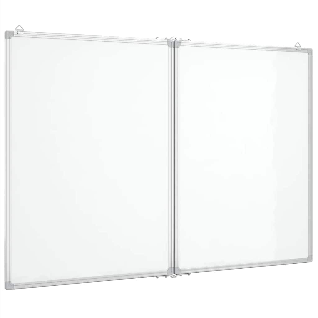 vidaXL Magnetic Whiteboard Foldable, Dry Erase White Board for Wall, Writing Board for Home Office and School, Writing Board for Notice, Aluminium