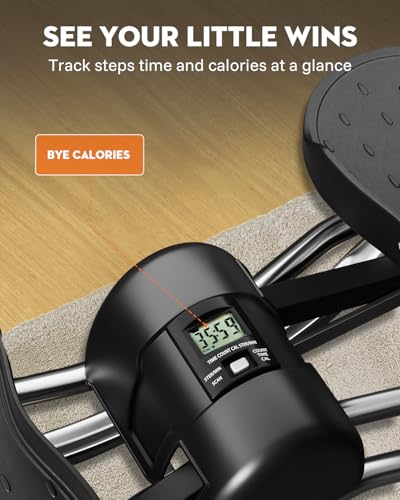 Image of Low-Impact Rocking Steppers for Exercise at Home with Digital Display & Resistance Bands and Non-Slip Mat Equipment for Seniors & Beginners,250LBS Capacity