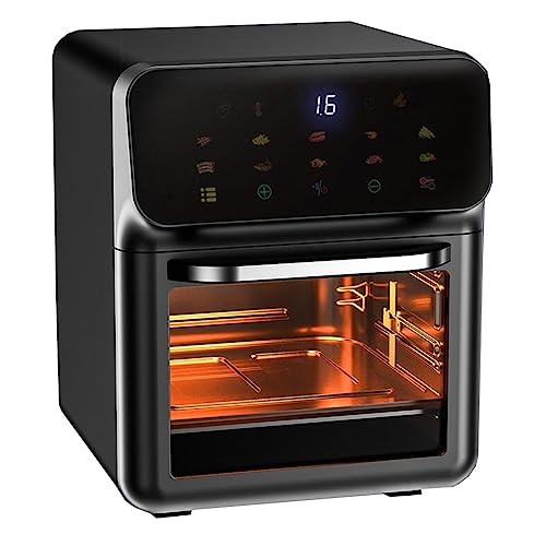 Air Fryer Oven Combo with Rotisserie, Electric Hot Air Fryers, Convection Oven, 10 Touch Screen Presets Fry, Roast, Dehydrate, Bake, 10L Family Size, Large Easy-View Window (Color : /Black, Size : 1