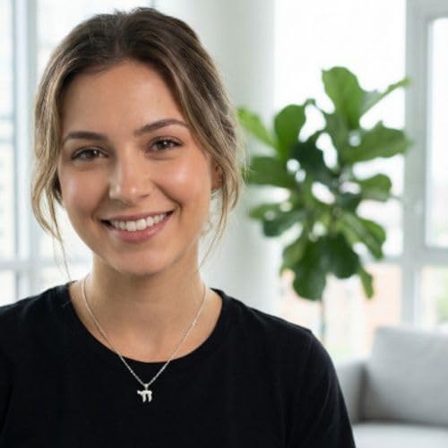 Alef Bet by Paula Chai Hebrew Necklace is Sterling Silver and Gold Plate for Women and Teens, Chain Included - Image 4