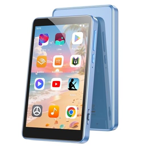 AGPTEK 96GB MP3 Player with Bluetooth and WiFi, T08X 4'' Android 14 MP4 Music Player with Spotify, Audible, APP Store, Up to 1TB, Blue