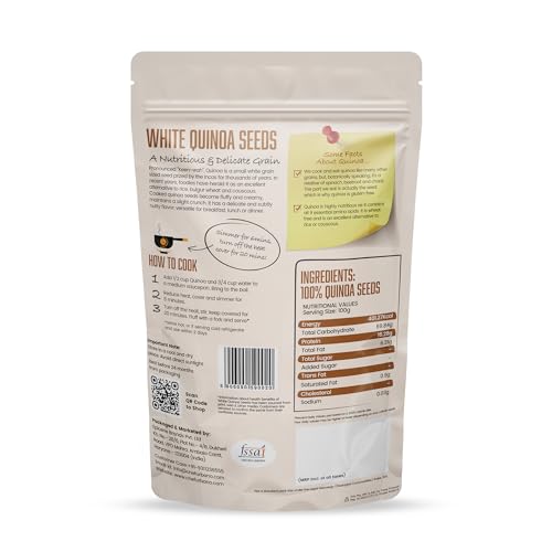 Image of Chef Urbano White Quinoa 1 Kg | Saponin Free | Higher Mineral Content Than Rice | Rich in Protein & Fiber | Diabetic Friendly | Aids Weight Loss | Gluten Free | Vegetarian | Non GMO | Diet Food