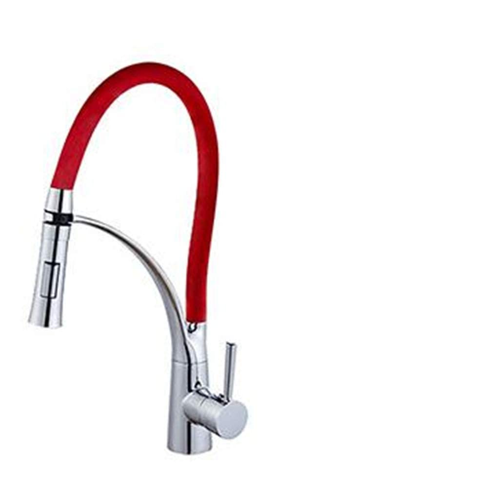 BHFPFZA LED Kitchen Sink Faucet Ch Mixer Tap with Rubber Design Single Handle Pull Down Deck Mounted Aerator Universal Flexibili d/Ch h