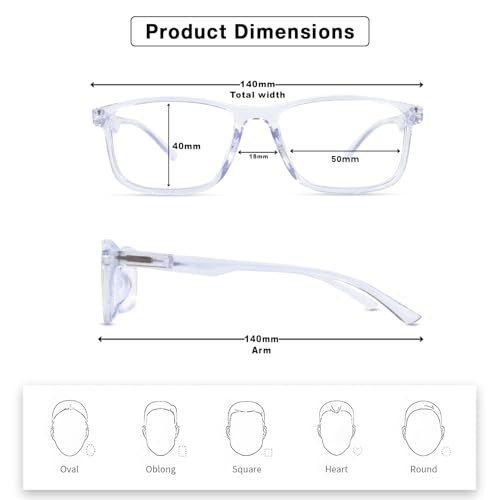 Image of UV Protection Glasses Blue Cut Blocking Harmful Rays Glasses for Men & Women Zero Power Computer Specs Eye Protection Lightweight Frame with Case & Cleaning Cloth
