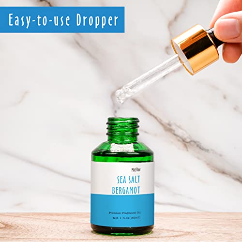 Image of Sea Salt Bergamot Fragrance Oil, MitFlor Single Scented Oil, Large Size Premium Grade Fragrance Oil for Soap & Candle Making, Aromatherapy Oil, Fresh Summer Scent for Home Fragrance, 30ml