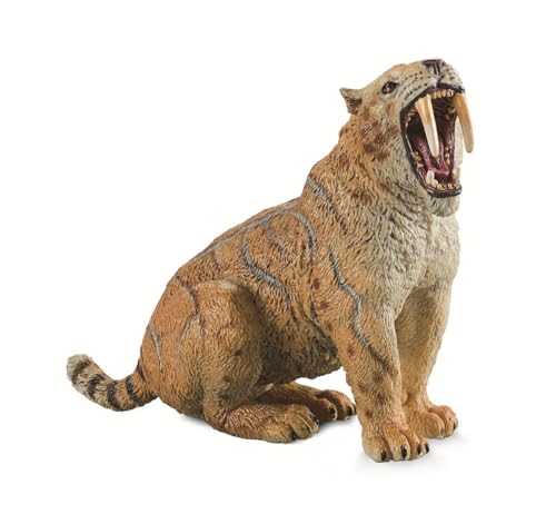 Smilodon réaliste pour décoration de bureau et étagère de collectionneur