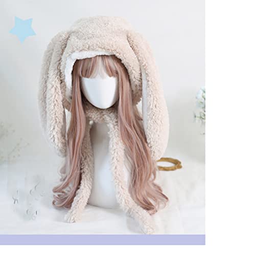 Gorro de conejo peludo para mujer, orejas largas, invierno miniatura 4