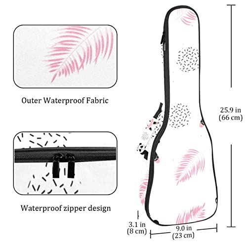 Housse ukulélé ténor et soprano imperméable avec motif panda rose