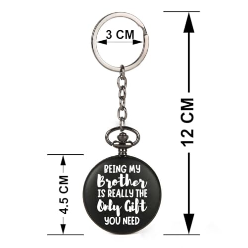 Image of Vintage Gandhi Style Pocket Watch with Engraved Designs & Messages Royal Black Analog for Men Women & Kids Includes Key Ring for car or Bike Keys Ideal Gift