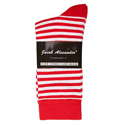 Jacob Alexander Men's Candy Cane Red White Stripe Socks4
