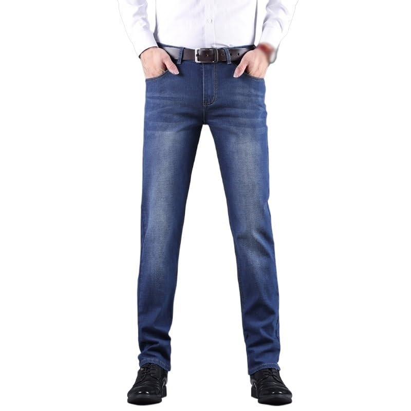 Autumn and Winter Straight Leg Jeans Casual Jeans Basic Jeans Solid Color(37)