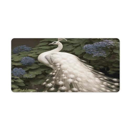 Tapete para Escritorio Blanco Peacock Antideslizante Grande