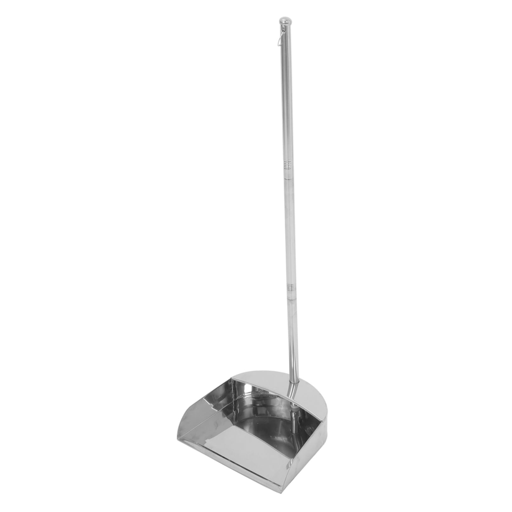 Kehrschaufel Langlebig und Rückenschonend aus Edelstahl mit Langem Stiel Silberfarbene Robuste Staubpfanne für Haushalt und Gartenreinigung