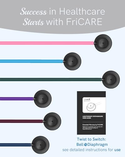Image of FriCARE Dual Head Stethoscope - Stethoscopes for Nurse, Medical Nursing Students, Paramedics /EMT /LVN /VNA Backup Estetoscopio, Lavender Purple Tube, Stainless Steel Chestpiece