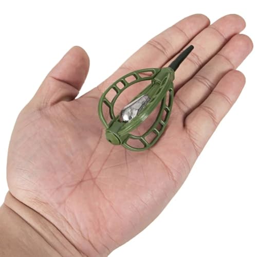 6 piezas Cebo de Carpa, jaula portacebo para pesca miniatura 5