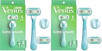 Gillette Venus Extra Smooth Razors for Women, 1 Razor, 2 Blade Refills, Designed for a Close, Smooth Shave (Pack of 2)