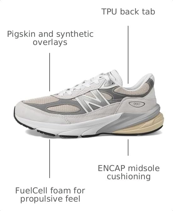 Image of New Balance Unisex Made in USA 990 V6 Sneaker, Reflection /Marblehead, 11 US Men