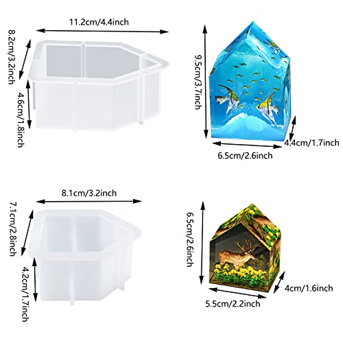 Cayway Silicone Large Resin Molds for Flowers 2 Size House Resin Mould 3D Epoxy Resin Molds Silicone Molds for Resin Casting for Flowers Preservation DIY Wedding Gift - Image 2