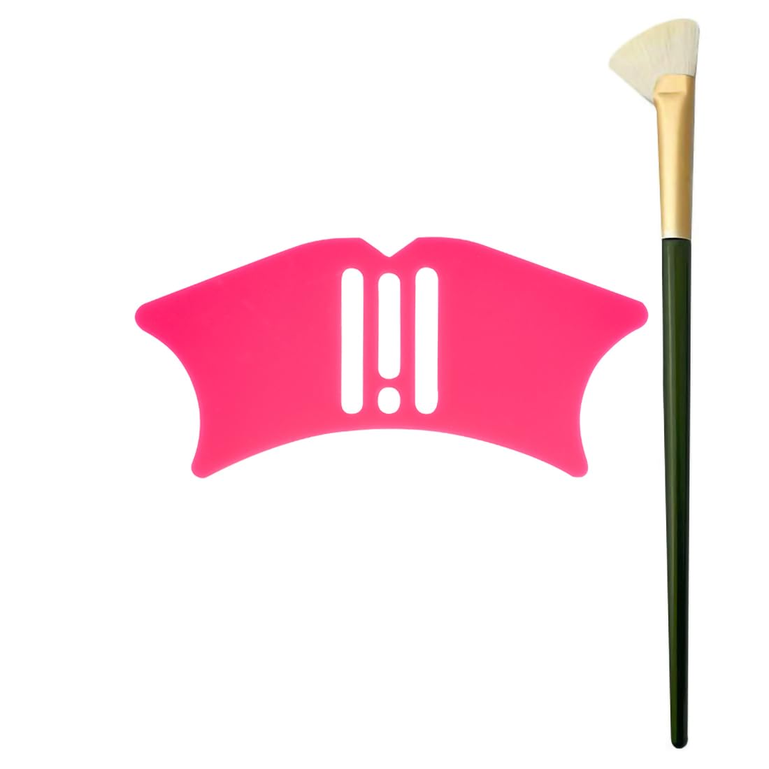 Nose Contour Stencil and Nose Shadow Brush Set Reusable Silicone Makeup Helper for Nose Shadow Winged Eyeliner Lip Line Mascara Shield Eyebrow Aid Beginner Friendly Applicator(Rose Red)